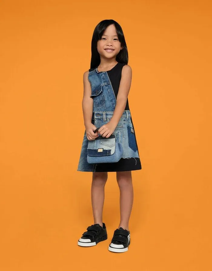 Dolce and Gabbana Dresses Children Jersey And Patchwork Denim Dress Multicolor Dolce and Gabbana Dresses Children Jersey And Patchwork Denim Dress Multicolor