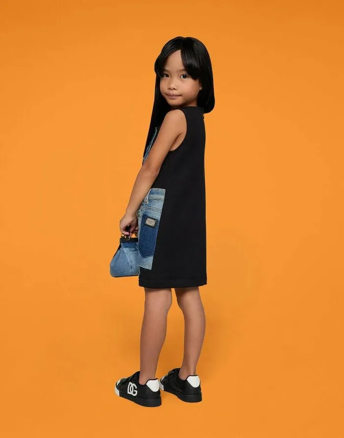 Dolce and Gabbana Dresses Children Jersey And Patchwork Denim Dress Multicolor Dolce and Gabbana Dresses Children Jersey And Patchwork Denim Dress Multicolor