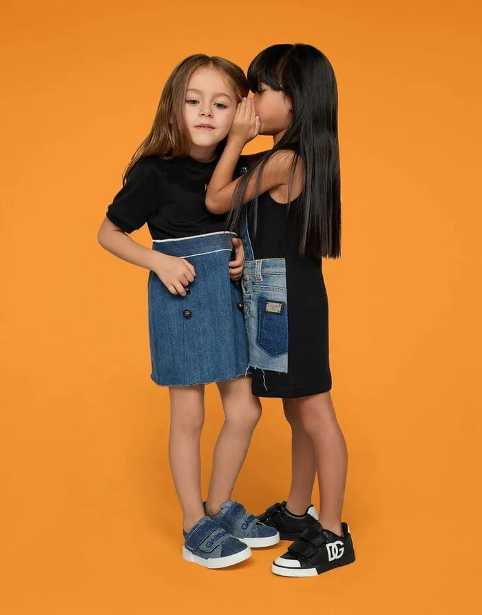 Dolce and Gabbana Dresses Children Jersey And Patchwork Denim Dress Multicolor Dolce and Gabbana Dresses Children Jersey And Patchwork Denim Dress Multicolor