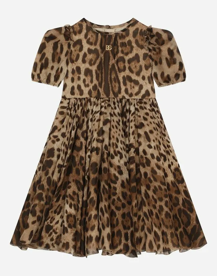 Dolce and Gabbana Dresses Children Leopardprint Chiffon Midi Dress Animal Print Dolce and Gabbana Dresses Children Leopardprint Chiffon Midi Dress Animal Print