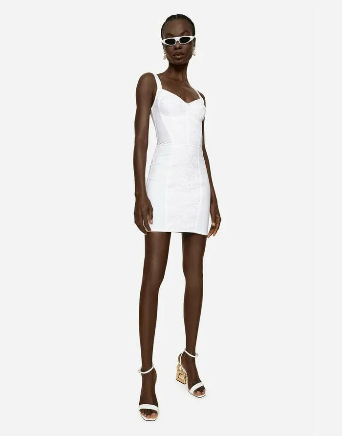 Dolce and Gabbana Dresses Women Corsetstyle Slip Dress White