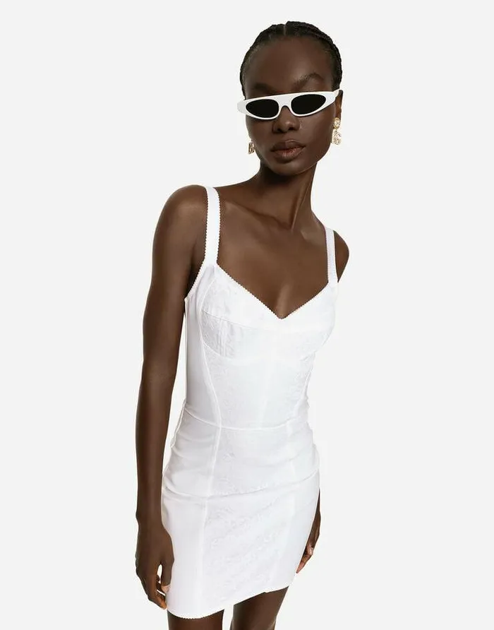 Dolce and Gabbana Dresses Women Corsetstyle Slip Dress White