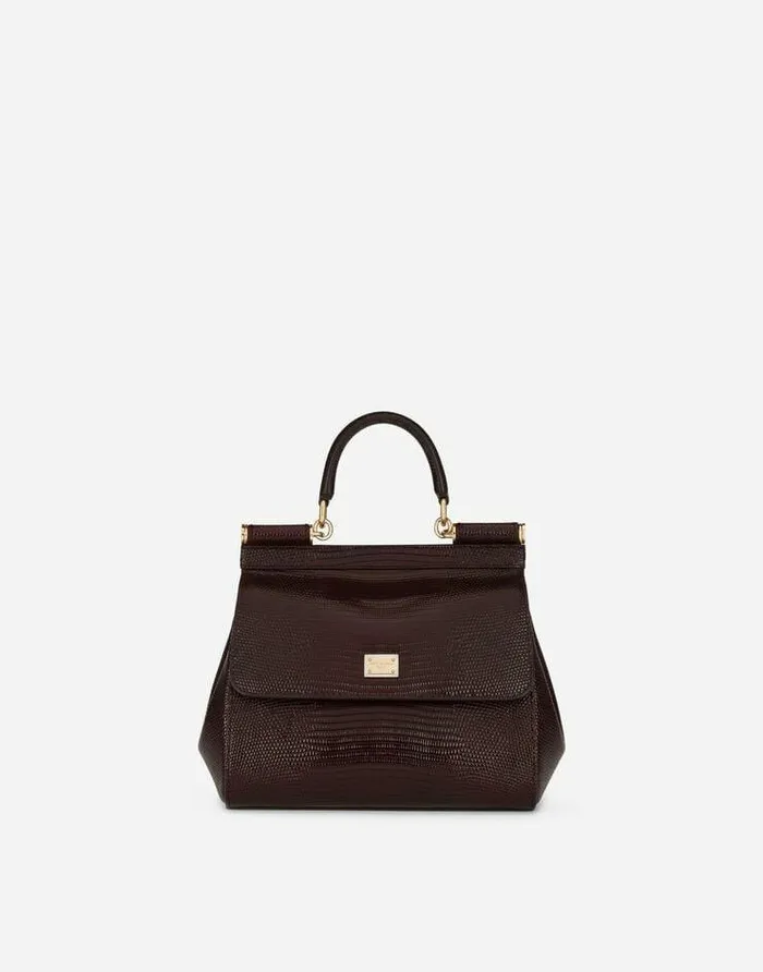 Dolce and Gabbana Handbags Women Medium Sicily Handbag Bordeaux
