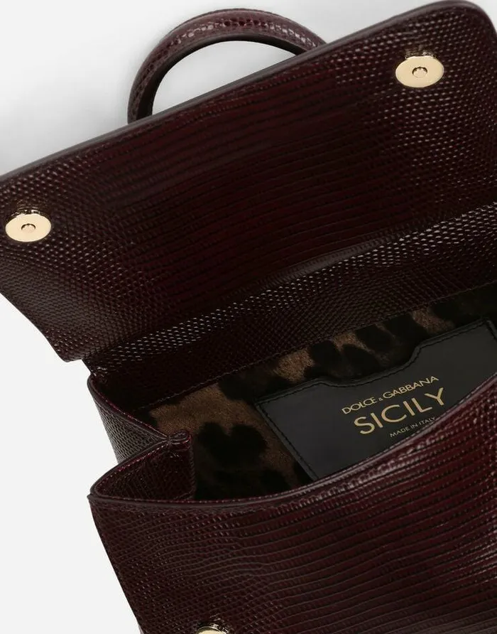Dolce and Gabbana Handbags Women Medium Sicily Handbag Bordeaux