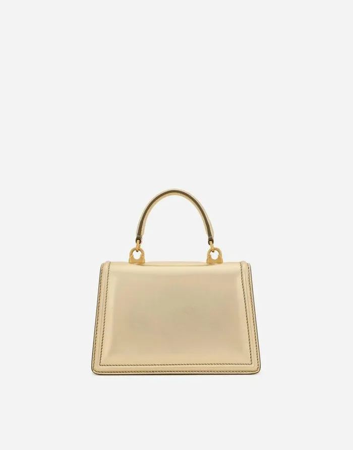 Dolce and Gabbana Handbags Women Small Devotion Bag In Nappa Mordore Leather Gold Dolce and Gabbana Handbags Women Small Devotion Bag In Nappa Mordore Leather Gold