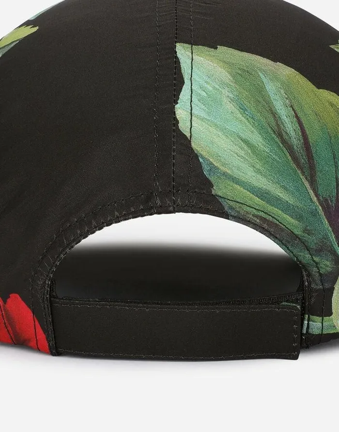 Dolce and Gabbana Hats And Gloves Women Nylon Baseball Cap With Red Rose Print Multicolor Dolce and Gabbana Hats And Gloves Women Nylon Baseball Cap With Red Rose Print Multicolor