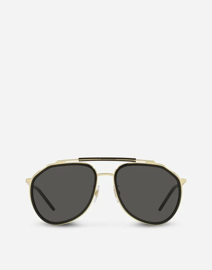 Dolce and Gabbana Icons Men Madison Sunglasses Gold And Shiny Black