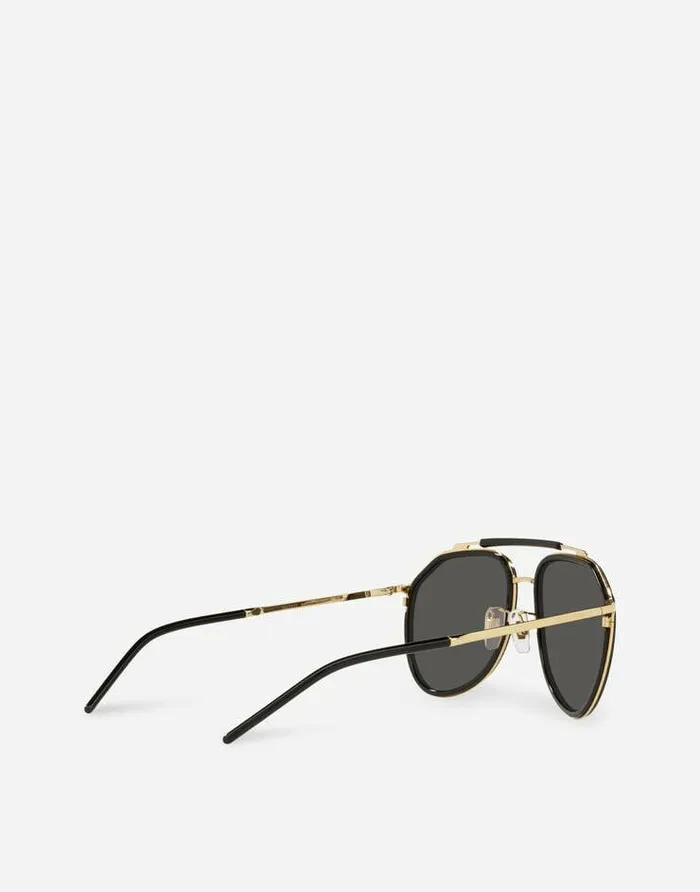 Dolce and Gabbana Icons Men Madison Sunglasses Gold And Shiny Black Dolce and Gabbana Icons Men Madison Sunglasses Gold And Shiny Black