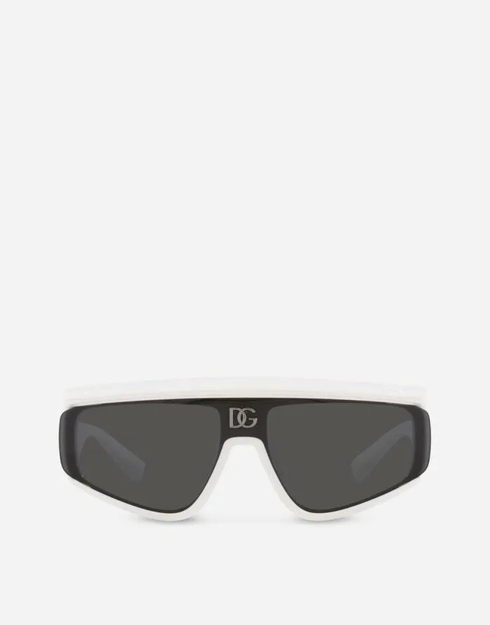 Dolce and Gabbana Icons MenWomen DG Crossed Sunglasses White