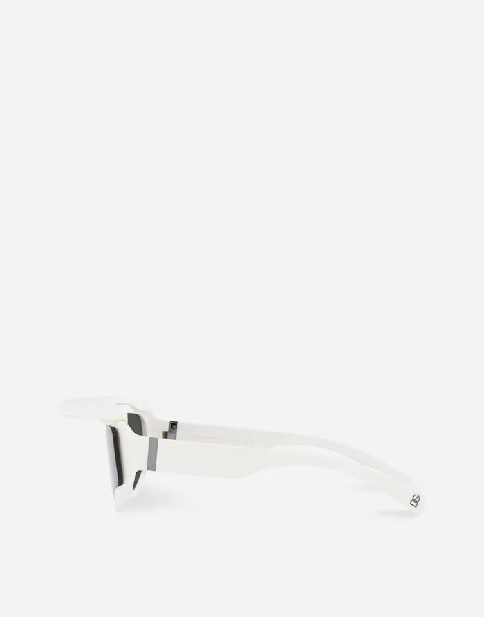 Dolce and Gabbana Icons MenWomen DG Crossed Sunglasses White