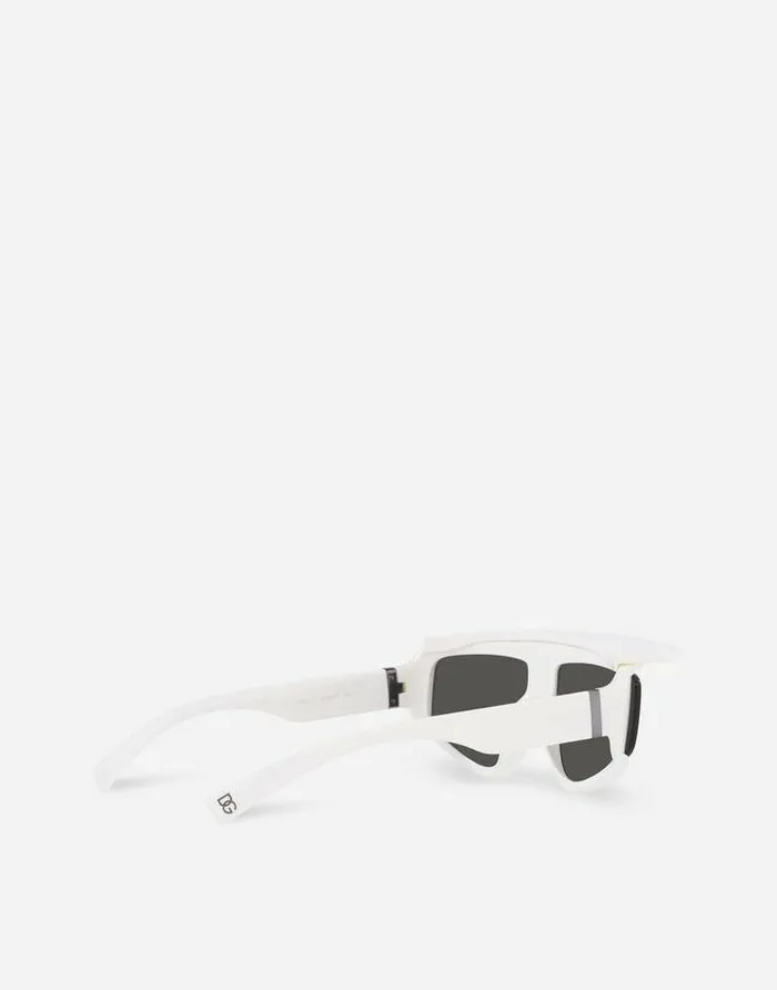 Dolce and Gabbana Icons MenWomen DG Crossed Sunglasses White