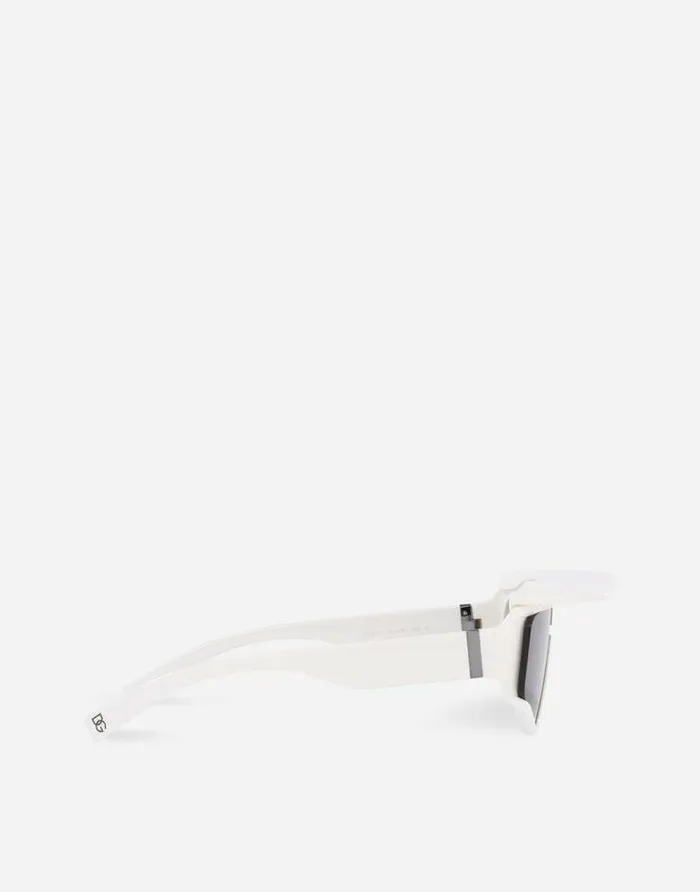 Dolce and Gabbana Icons MenWomen DG Crossed Sunglasses White