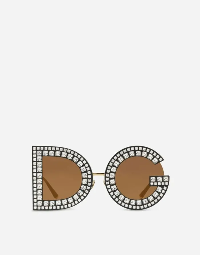 Dolce and Gabbana Icons Women DG Glitter Sunglasses Black