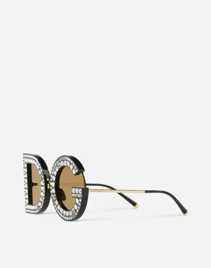 Dolce and Gabbana Icons Women DG Glitter Sunglasses Black