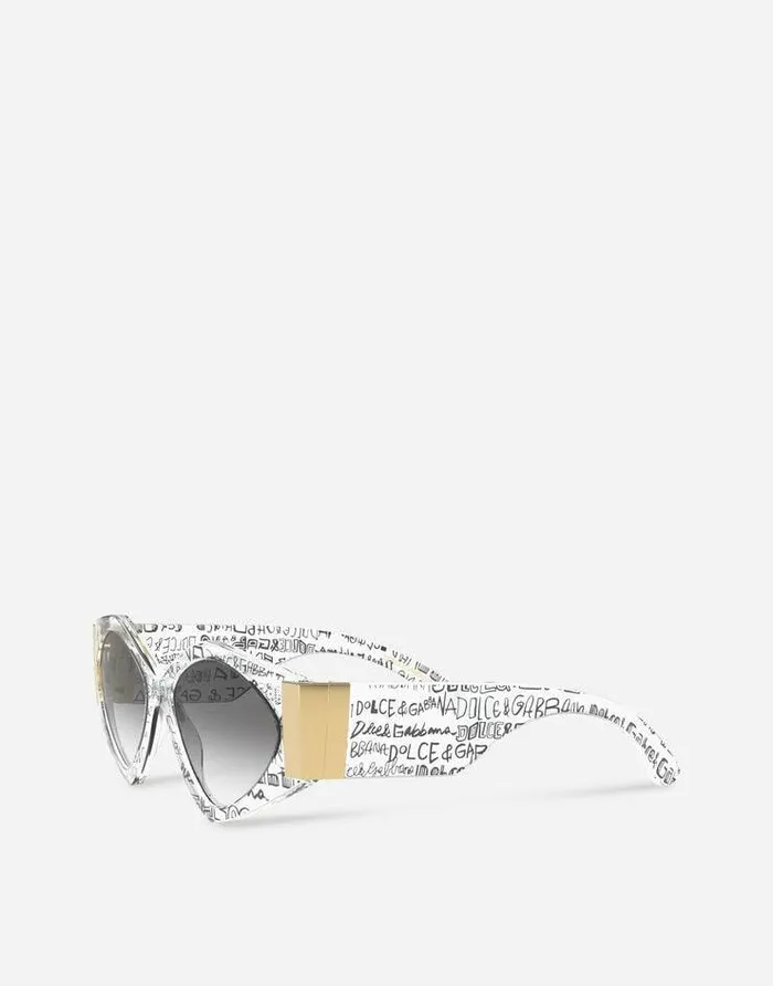 Dolce and Gabbana Icons Women Modern Print Graffiti Sunglasses Transparent Dolce and Gabbana Icons Women Modern Print Graffiti Sunglasses Transparent