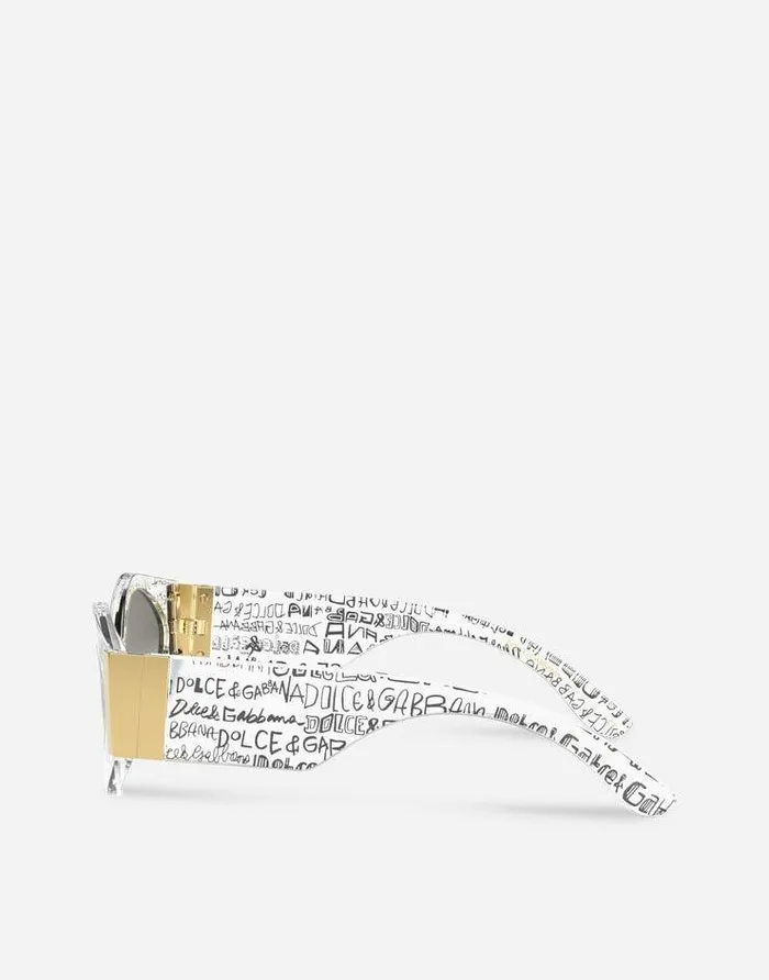 Dolce and Gabbana Icons Women Modern Print Graffiti Sunglasses Transparent Dolce and Gabbana Icons Women Modern Print Graffiti Sunglasses Transparent