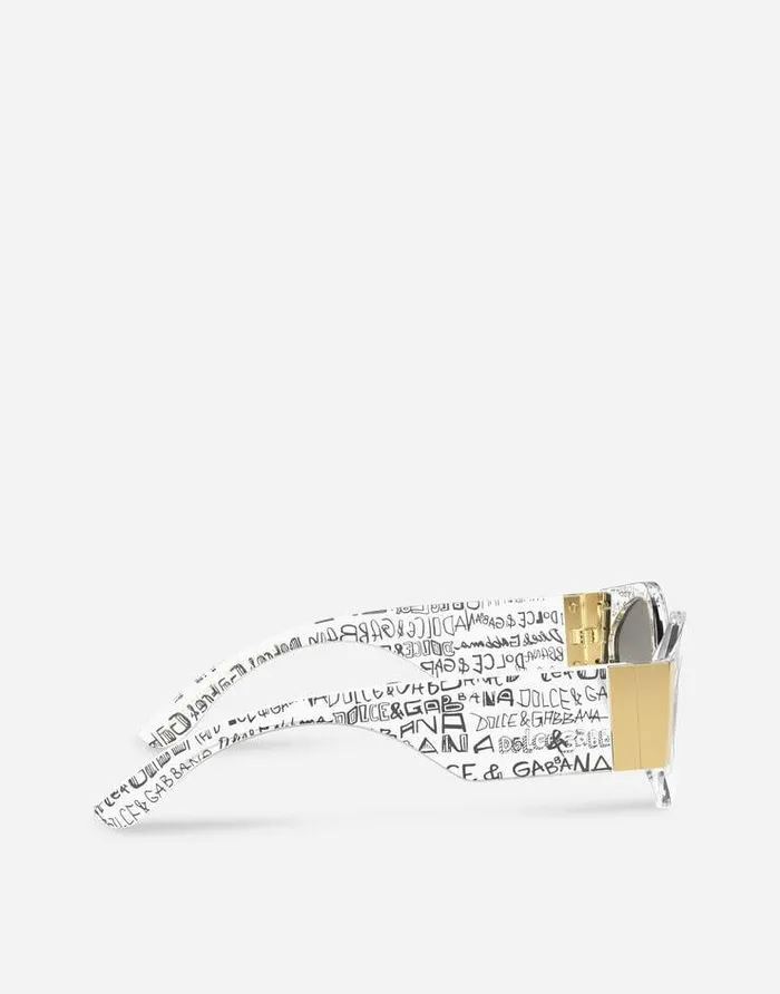 Dolce and Gabbana Icons Women Modern Print Graffiti Sunglasses Transparent Dolce and Gabbana Icons Women Modern Print Graffiti Sunglasses Transparent