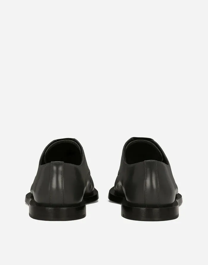 Dolce and Gabbana LaceUps Men Calfskin Derby Shoes Grey Dolce and Gabbana LaceUps Men Calfskin Derby Shoes Grey