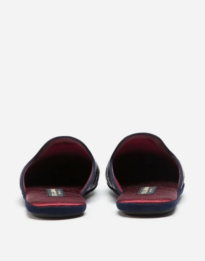 Dolce and Gabbana Loafers And Moccasins Men Silk And Crocodile Mules Blue Dolce and Gabbana Loafers And Moccasins Men Silk And Crocodile Mules Blue