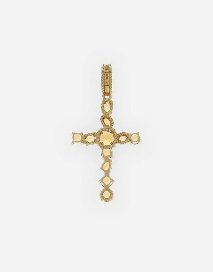 Dolce and Gabbana Necklaces Women Anna Charm In Yellow Gold 18kt With Citrines Quartzes Gold Dolce and Gabbana Necklaces Women Anna Charm In Yellow Gold 18kt With Citrines Quartzes Gold