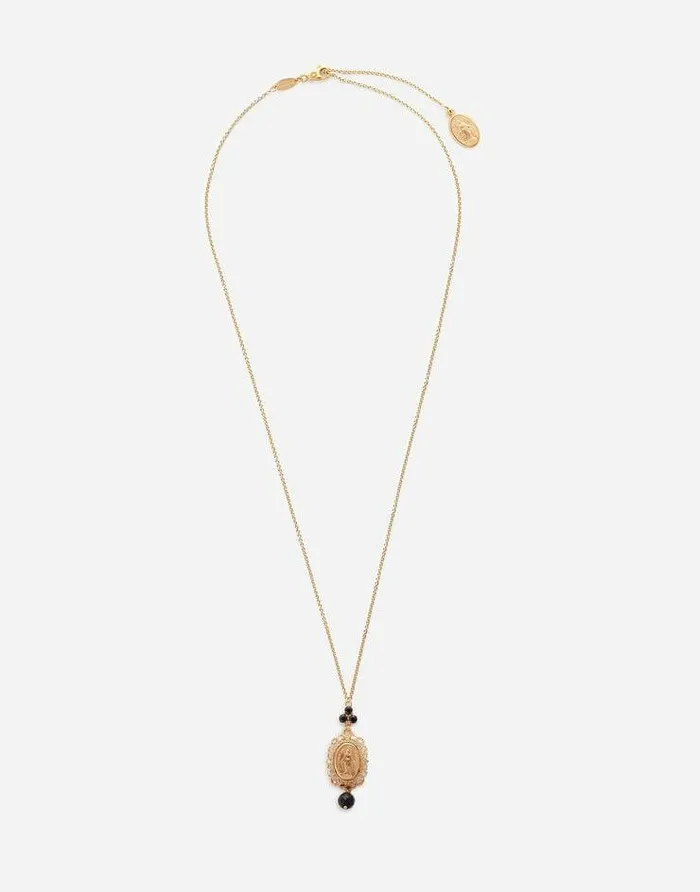 Dolce and Gabbana Necklaces Women Sicily Pendant With Medal On Yellow Gold Chain Gold Dolce and Gabbana Necklaces Women Sicily Pendant With Medal On Yellow Gold Chain Gold