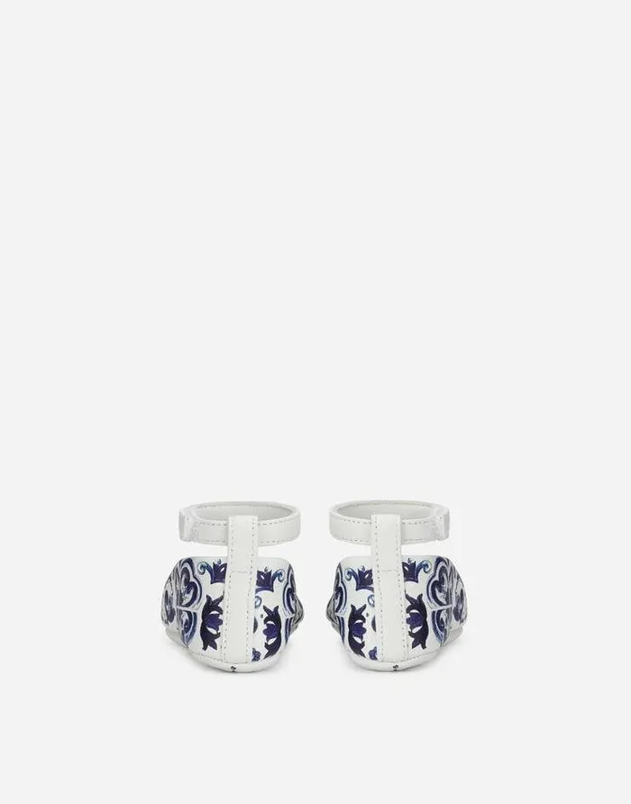 Dolce and Gabbana Newborn Girls039 Shoes 1620 Children Nappa Leather Newborn Ballet Flats With Majolica Print Multicolor Dolce and Gabbana Newborn Girls039 Shoes 1620 Children Nappa Leather Newborn Ballet Flats With Majolica Print Multicolor