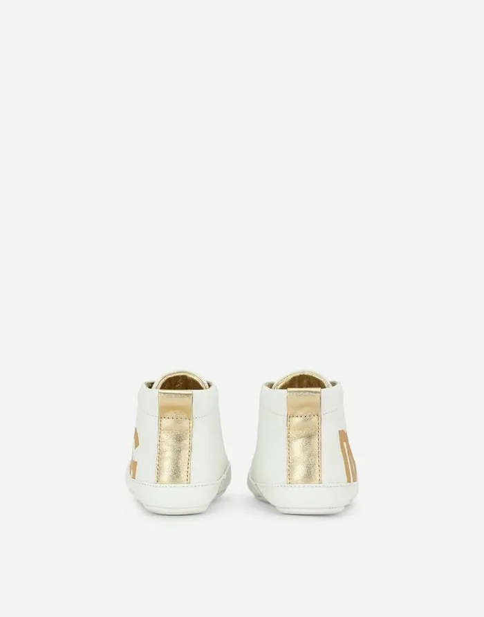Dolce and Gabbana Newborn Girls039 Shoes 1620 Children Nappa Leather Sneakers With DG Logo Print White Dolce and Gabbana Newborn Girls039 Shoes 1620 Children Nappa Leather Sneakers With DG Logo Print White
