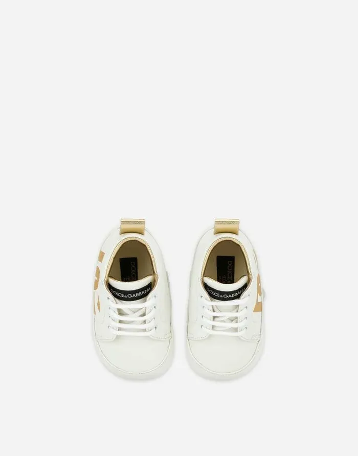 Dolce and Gabbana Newborn Girls039 Shoes 1620 Children Nappa Leather Sneakers With DG Logo Print White Dolce and Gabbana Newborn Girls039 Shoes 1620 Children Nappa Leather Sneakers With DG Logo Print White