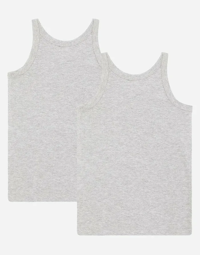 Dolce and Gabbana Nightwear and Underwear Children Shortsleeved Jersey Vest Twopack Grey Dolce and Gabbana Nightwear and Underwear Children Shortsleeved Jersey Vest Twopack Grey