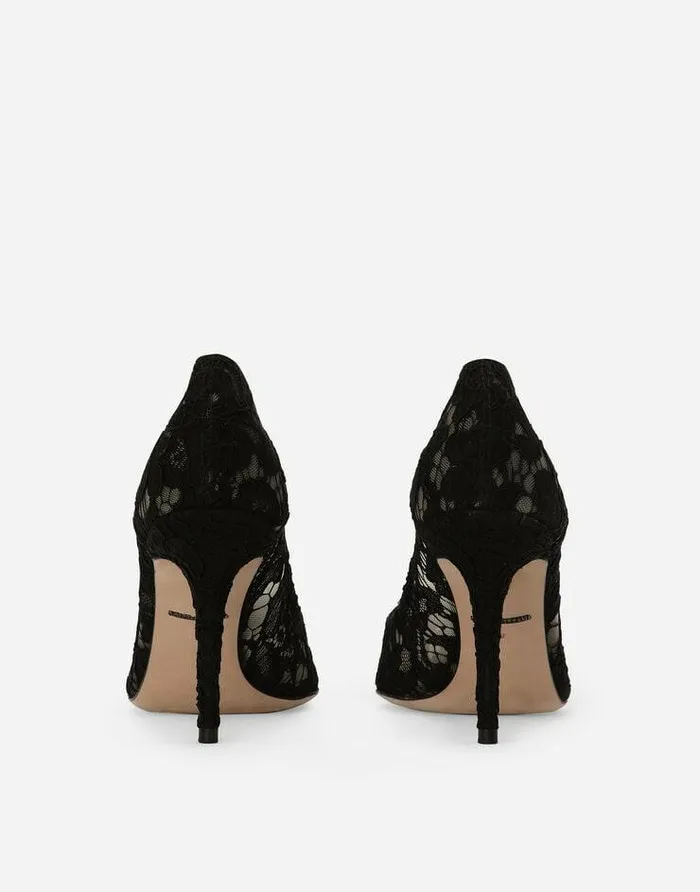 Dolce and Gabbana Pumps And Slingback Women Lace Rainbow Pumps With Brooch Detailing Black Dolce and Gabbana Pumps And Slingback Women Lace Rainbow Pumps With Brooch Detailing Black
