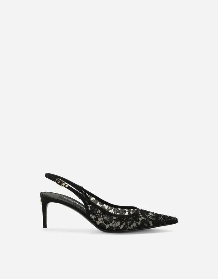 Dolce and Gabbana Pumps And Slingback Women Lace Slingbacks Black