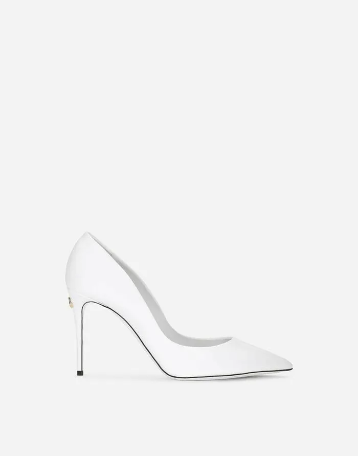 Dolce and Gabbana Pumps And Slingback Women Patent Leather Cardinale Pumps White Dolce and Gabbana Pumps And Slingback Women Patent Leather Cardinale Pumps White