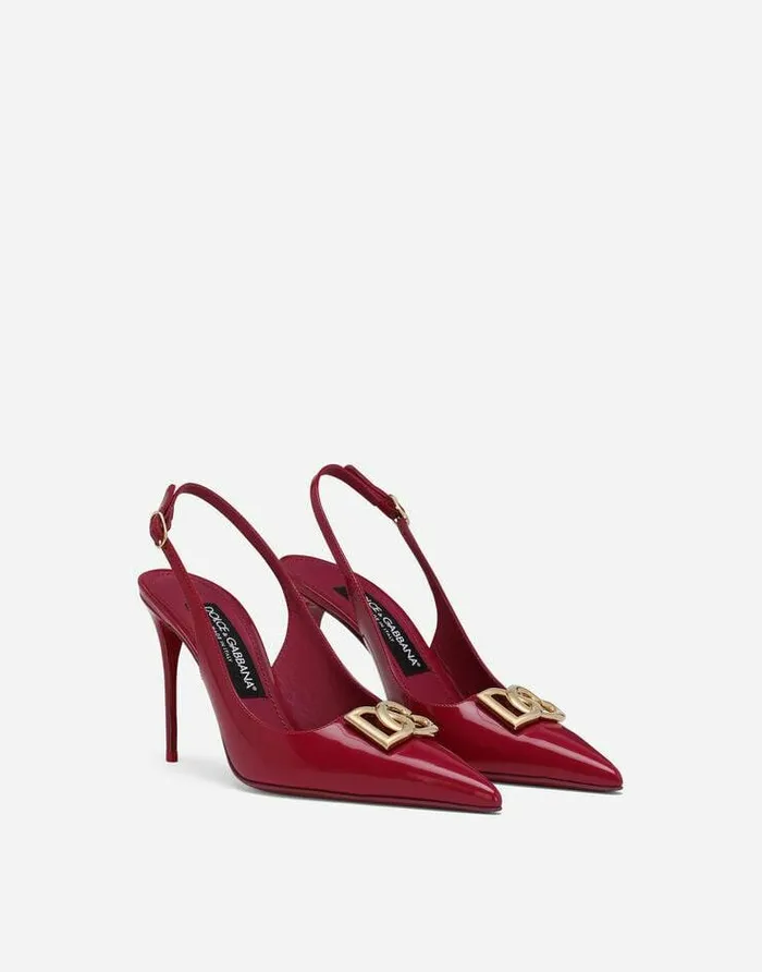 Dolce and Gabbana Pumps And Slingback Women Polished Calfskin Slingbacks Fuchsia