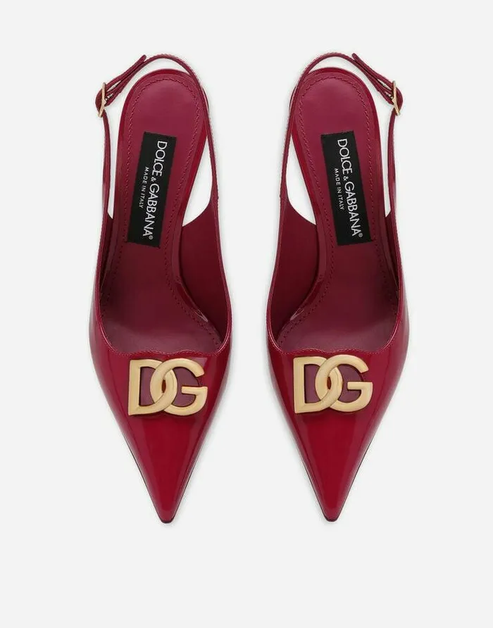 Dolce and Gabbana Pumps And Slingback Women Polished Calfskin Slingbacks Fuchsia