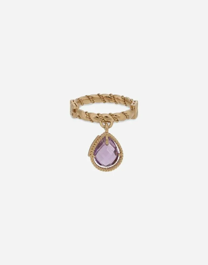 Dolce and Gabbana Rings Women 18 Kt Yellow Gold Ring With Amethist Yellow Gold Dolce and Gabbana Rings Women 18 Kt Yellow Gold Ring With Amethist Yellow Gold