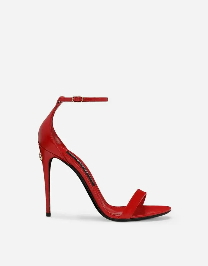 Dolce and Gabbana Sandals And Wedges Women Patent Leather Sandals Red