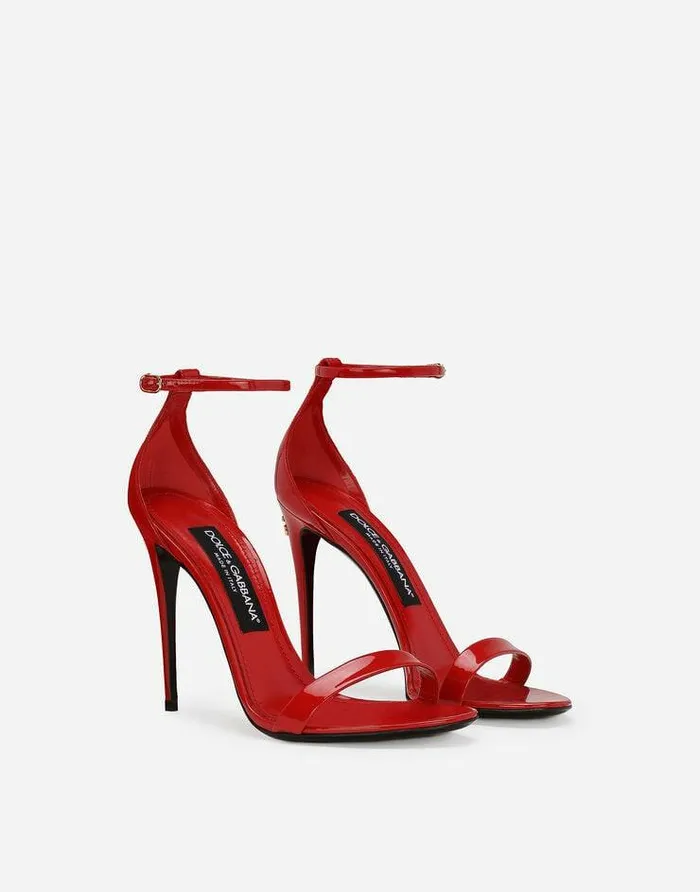 Dolce and Gabbana Sandals And Wedges Women Patent Leather Sandals Red Dolce and Gabbana Sandals And Wedges Women Patent Leather Sandals Red