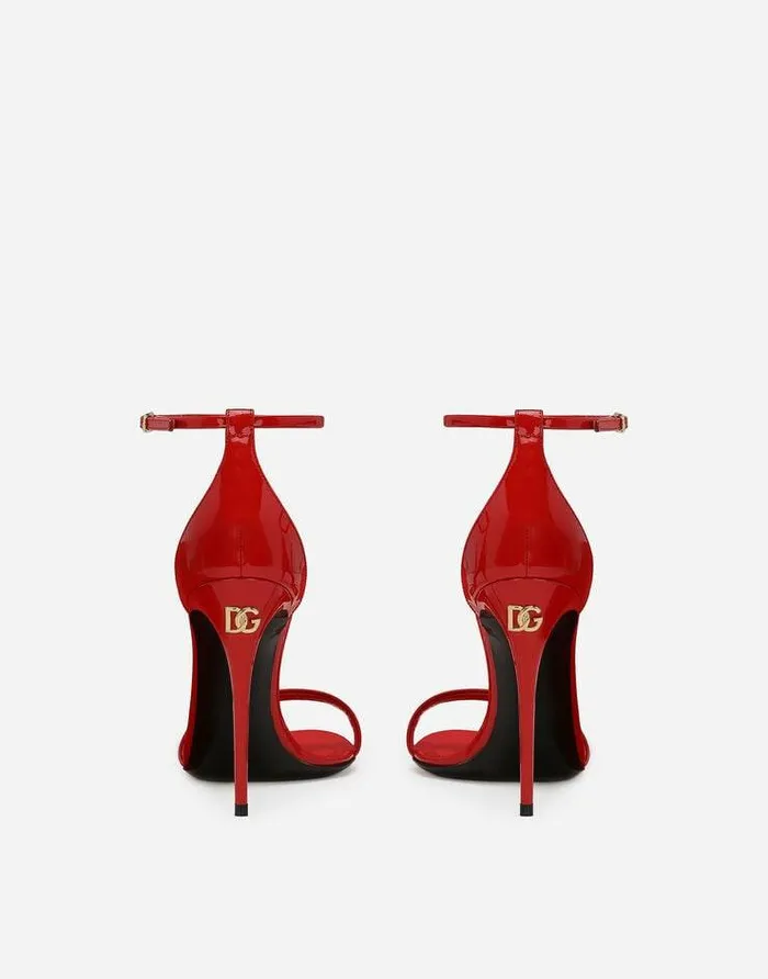 Dolce and Gabbana Sandals And Wedges Women Patent Leather Sandals Red Dolce and Gabbana Sandals And Wedges Women Patent Leather Sandals Red