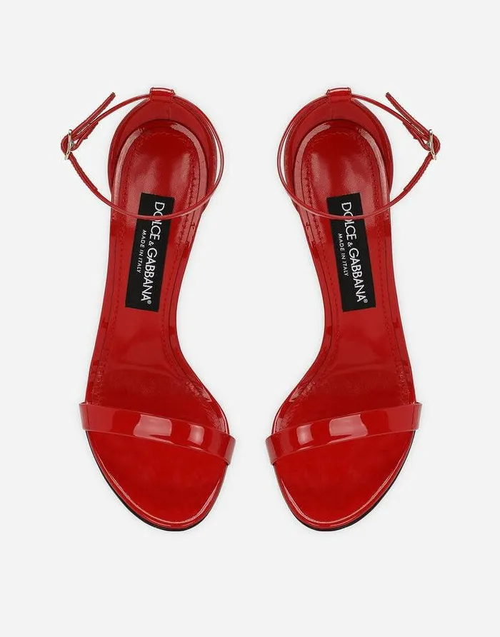 Dolce and Gabbana Sandals And Wedges Women Patent Leather Sandals Red Dolce and Gabbana Sandals And Wedges Women Patent Leather Sandals Red