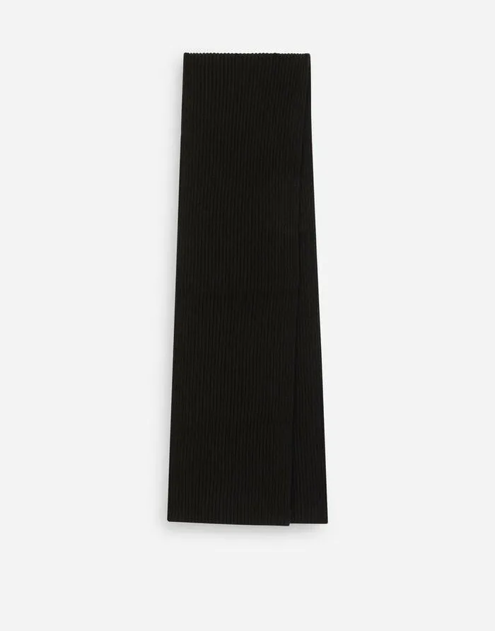Dolce and Gabbana Scarves And Silks Men Knit Cashmere Scarf With Branded Plate Black Dolce and Gabbana Scarves And Silks Men Knit Cashmere Scarf With Branded Plate Black