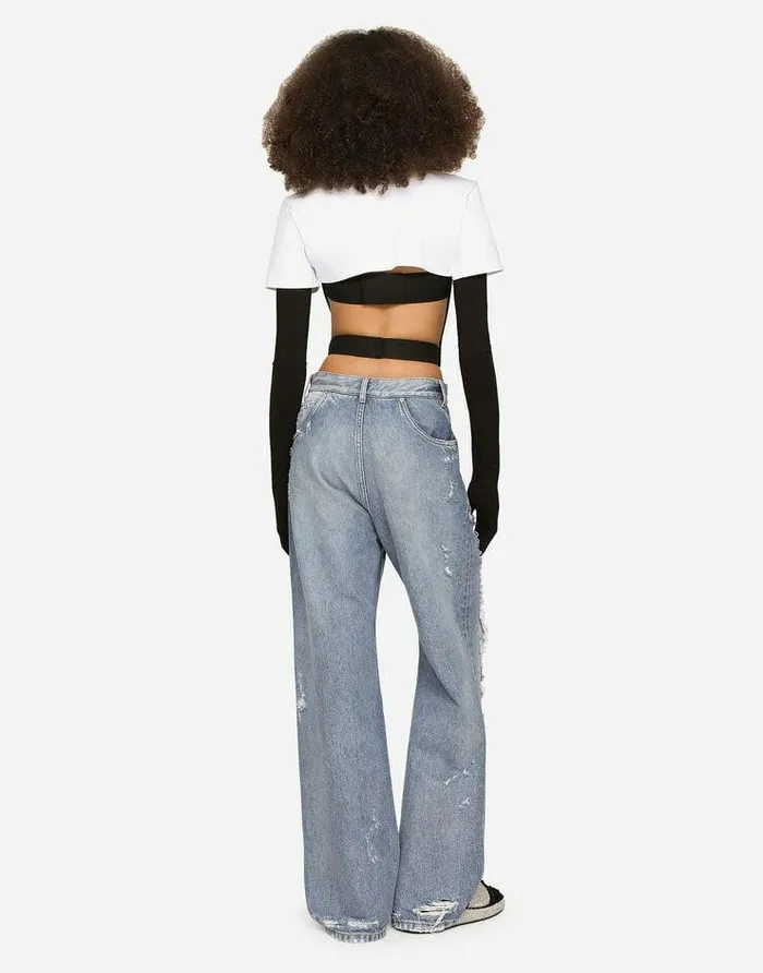 Dolce and Gabbana Shirts And Tops Women KIM DOLCEandGABBANA Tulle Corset With Boning And Molded Cups Black Dolce and Gabbana Shirts And Tops Women KIM DOLCEandGABBANA Tulle Corset With Boning And Molded Cups Black