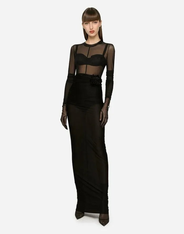 Dolce and Gabbana Shirts And Tops Women KIM DOLCEandGABBANA Tulle Top Black