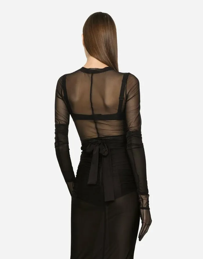 Dolce and Gabbana Shirts And Tops Women KIM DOLCEandGABBANA Tulle Top Black