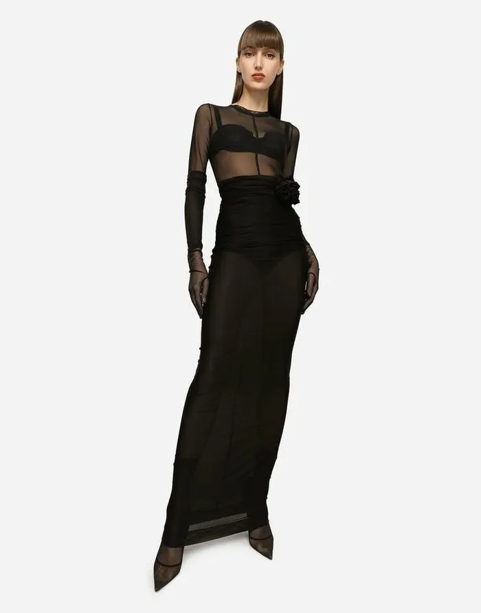 Dolce and Gabbana Shirts And Tops Women KIM DOLCEandGABBANA Tulle Top Black