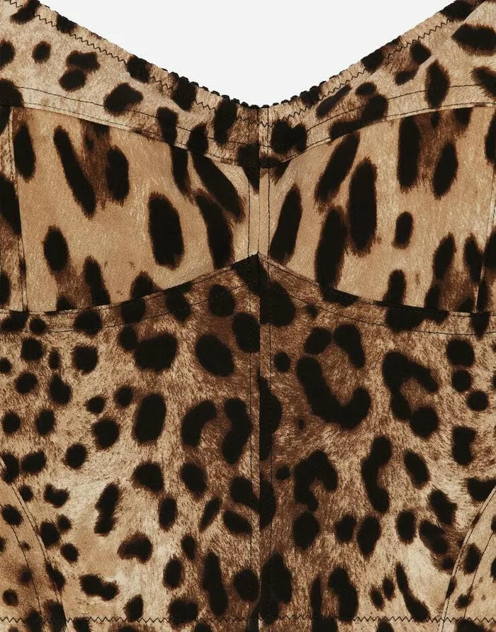 Dolce and Gabbana Shirts And Tops Women Leopardprint Charmeuse Bustier Top Multicolor Dolce and Gabbana Shirts And Tops Women Leopardprint Charmeuse Bustier Top Multicolor