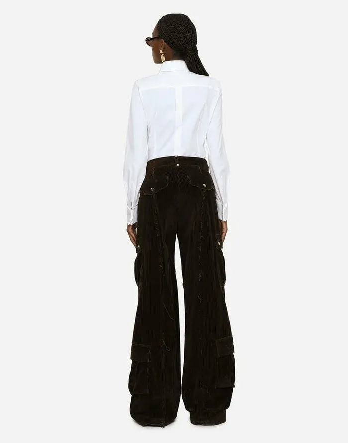 Dolce and Gabbana Shirts And Tops Women Stretch Poplin Tuxedo Shirt White Dolce and Gabbana Shirts And Tops Women Stretch Poplin Tuxedo Shirt White