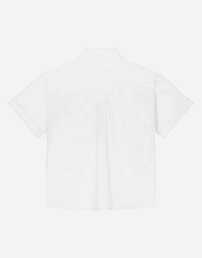 Dolce and Gabbana Shirts Children Poplin Shirt With Logo Tag White Dolce and Gabbana Shirts Children Poplin Shirt With Logo Tag White