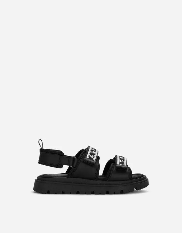 Dolce and Gabbana Shoes 2438 Children Calfskin Sandals With DG Logo Tape Multicolor Dolce and Gabbana Shoes 2438 Children Calfskin Sandals With DG Logo Tape Multicolor