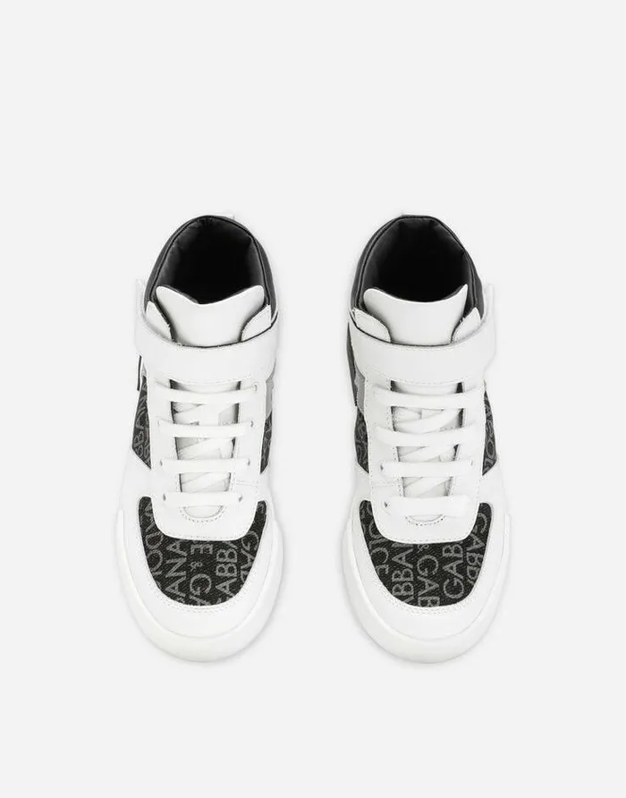 Dolce and Gabbana Shoes 2438 Children Portofino Hightop Sneakers Black Dolce and Gabbana Shoes 2438 Children Portofino Hightop Sneakers Black
