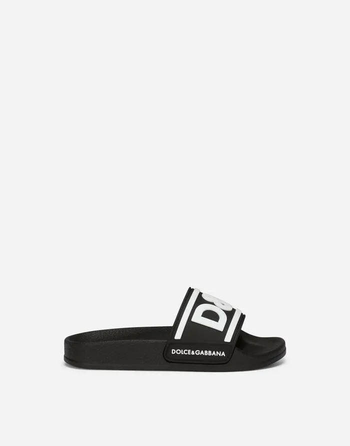 Dolce and Gabbana Shoes 2438 Children Rubber Sliders With Logo Print Multicolor Dolce and Gabbana Shoes 2438 Children Rubber Sliders With Logo Print Multicolor
